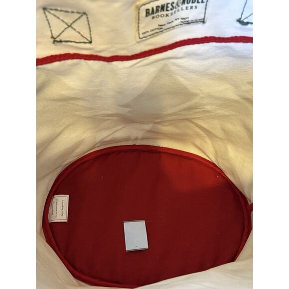 Barnes & Noble Cotton Canvas Tote Pine Trees Deer Dove Waxed Bag - Picture 4 of 7